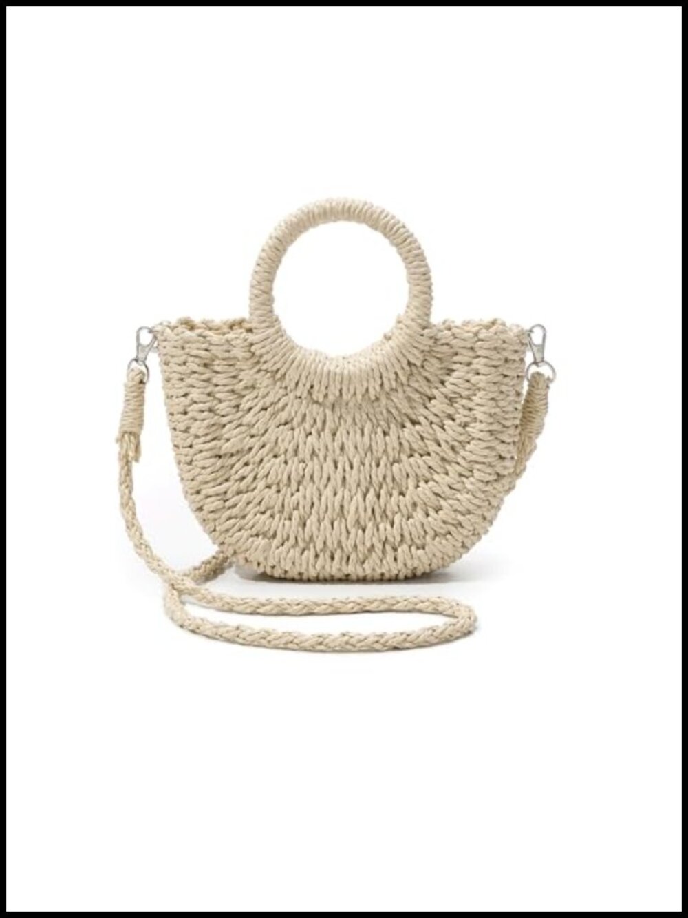 Woven Straw Crossbody Bag Handwoven Boho Purse Tote for Women